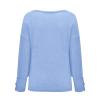 Quarter Zip Fleece Men Fashion Women Solid Sweater Tops Bow Collar Solid Buttons Long Sleeve Knitted Casual (Blue, XXL) view 4