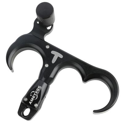 AMEYXGS Archery Bow Release for Compound Bows,Durable Aluminum 360 Rotate Caliper Thumb Release 3 Finger Release (Black)