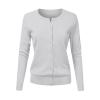 Cardigan Plus Size Women's Round Neck Cardigan Knitted Long Sleeved Large Yards Loose Solid Color Short Nice (Grey, L) view 1