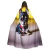 Chihuahua Dog,Costume Cloak for Adults,Personalized Hooded Cape for Halloween, Cosplay, Stage Costumes, Makeup Parties Black view 1