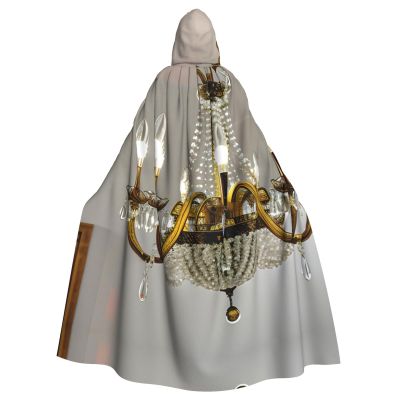 Ball Room Chandelier,Costume Cloak for Adults,Personalized Hooded Cape for Halloween, Cosplay, Stage Costumes, Makeup Parties Black
