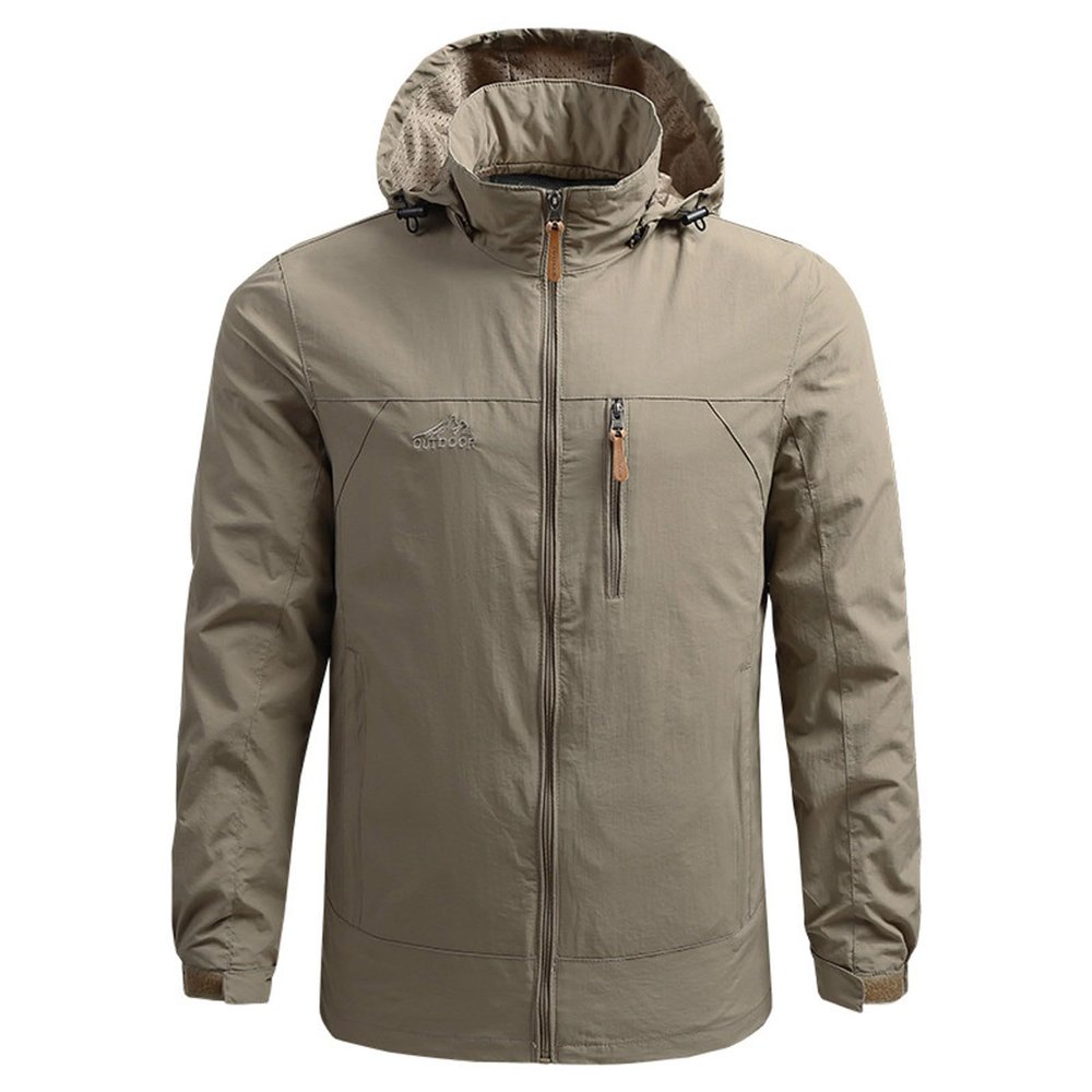 Xiaojmake Rain Jacket Men Lightweight Waterproof Running Windbreaker Outdoor Fall Packable Full Zip Raincoat Light Jacket