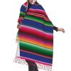 LMNSWDA Serape Stripes Mexican Bold Colors Women's Fashion Cashmere Feel with Tassel Large scarf warm party shawl Wraps view 1