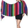 LMNSWDA Serape Stripes Mexican Bold Colors Women's Fashion Cashmere Feel with Tassel Large scarf warm party shawl Wraps view 3