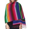 LMNSWDA Serape Stripes Mexican Bold Colors Women's Fashion Cashmere Feel with Tassel Large scarf warm party shawl Wraps view 4
