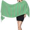 LMNSWDA Red White Green Candy Cane Stripes Women's Fashion Cashmere Feel with Tassel Large scarf warm party shawl Wraps view 3
