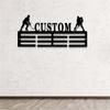 Hockey Medal Holder with Custom Name Personalized Hockey Player Medal Hanger 12 Rungs for Medals & Ribbons Hockey Medal Display Awards Sign view 3