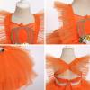My First Halloween Baby Girl Outfit Baby Girls Tutu Romper Dress with Headband 2pcs Baby Girl First Birthday Outfit Infant One Piece Onesie Ruffle Sleeve Dress Orange Pumpkin 18-24 Months view 4