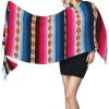 LMNSWDA Mexican Serape Pattern Women's Fashion Cashmere Feel with Tassel Large scarf warm party shawl Wraps view 3