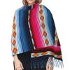 LMNSWDA Mexican Serape Pattern Women's Fashion Cashmere Feel with Tassel Large scarf warm party shawl Wraps view 4
