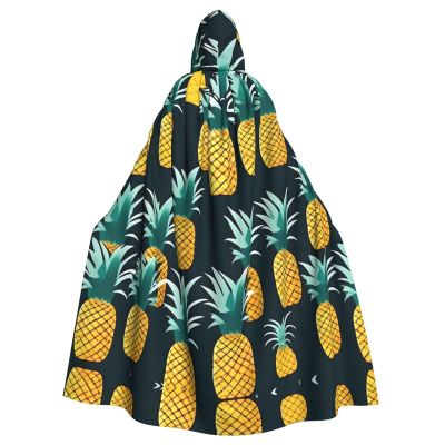 Pineapple,Costume Cloak for Adults,Personalized Hooded Cape for Halloween, Cosplay, Stage Costumes, Makeup Parties Black
