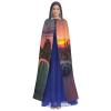 Cactus Desert Sunset,Costume Cloak for Adults,Personalized Hooded Cape for Halloween, Cosplay, Stage Costumes, Makeup Parties Black view 2