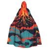 Volcano,Costume Cloak for Adults,Personalized Hooded Cape for Halloween, Cosplay, Stage Costumes, Makeup Parties Black view 1