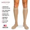 BoardroomSocks Men's Over the Calf Merino Wool Khaki with Colorful Squares view 2