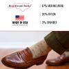 BoardroomSocks Men's Over the Calf Merino Wool Khaki with Colorful Squares view 4