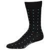 BoardroomSocks Merino Wool Mid-Calf Patterned Socks, Dress Socks for Men, Black with Blue Squares view 1