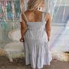 MARZXIN Women Sleeveless Tie Up Ruffle Stripe Maxi Long Dress Stripe XL view 2