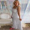 MARZXIN Women Sleeveless Tie Up Ruffle Stripe Maxi Long Dress Stripe XL view 3