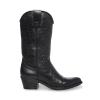 Womens Cowboy Boots Mid Calf Pink Women's Cowgirl Embroidered Western Knee High Boots, Pointed Toe Medium Chunky Heel Stitching Pull On Cowboy Boots for Ladies view 2