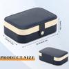 XZUZ Travel Jewelry Box, PU leather Small Jewelry Organizer For Female Girls, double layer portable mini travel case for storing earrings, rings, necklaces.(dark blue) view 2