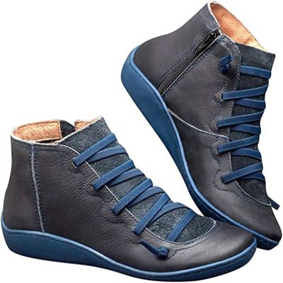 Ladmiple Cowboy Boots For Women Mid Calf Brown Women Western Cowgirl Cowboy Round Toe Ankle Booties Fashion Casual Classic Retro Short Combat Boots High Top Walking Shoes