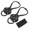 Topyond Ice Claw Slip Resistance Climbing Shoe Spikes Lightweight,Durable,and Foldable,Rubber Thermoplastic Elastomer and Stainless Steel Nails,for Ice Fishing, Hunting(5 Teeth, 1 Pair/Set) view 1
