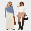 Darong Women's Casual Boat Neck Off Shoulder Long Sleeve Slim Fit Crop Top Going Out Shirts Y2K Tight T Shirts 9026 Grey Blue Medium view 4