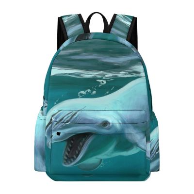 Beluga Whale Travel Backpack Lightweight 16.5 Inch Computer Laptop Bag Casual Daypack for Men Women