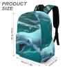 Beluga Whale Travel Backpack Lightweight 16.5 Inch Computer Laptop Bag Casual Daypack for Men Women view 3