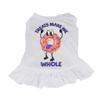 Funny Donut Dog Sundress - Unique Dog Dress Shirt - Humor Dog Clothing - White, L view 1