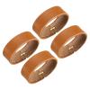 uxcell 4Pcs Leather Belt Loop Keepers, 11.5cm Outer Girth Belt Strap Ring Buckle for DIY Craft Bag Belt Fixing (Yellow Orange) view 1