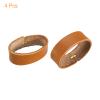 uxcell 4Pcs Leather Belt Loop Keepers, 11.5cm Outer Girth Belt Strap Ring Buckle for DIY Craft Bag Belt Fixing (Yellow Orange) view 3