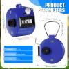 TOODOO 6 Pack Hand Tally Counter 4 Digit Mechanical Palm Clicker Plastic Hand Held Counter Clicker with Metal Finger Ring for School Golf Sports Events Office Stadium(Blue) view 2