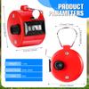 TOODOO 6 Pack Hand Tally Counter 4 Digit Mechanical Palm Clicker Plastic Hand Held Counter Clicker with Metal Finger Ring for School Golf Sports Events Office Stadium(Red) view 2