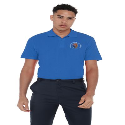 Virginia State University Trojans Men's Adult 100% Cotton Knit Polo Shirt, Royal, 2X-Large