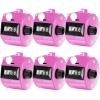 TOODOO 6 Pack Hand Tally Counter 4 Digit Mechanical Palm Clicker Plastic Hand Held Counter Clicker with Metal Finger Ring for School Golf Sports Events Office Stadium(Pink) view 1