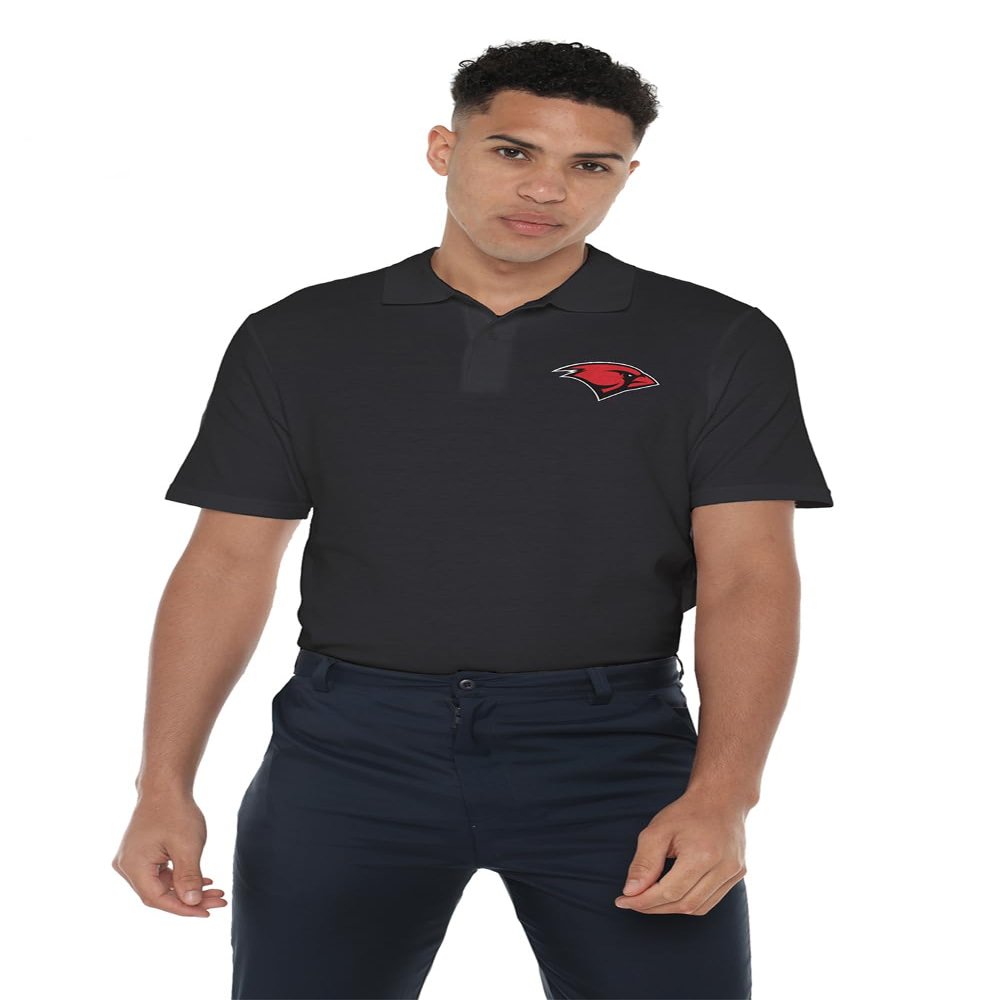 Campus Lab University of The Incarnate Word Cardinals Men's Adult 100% Cotton Knit Polo Shirt, Black, 2X-Large