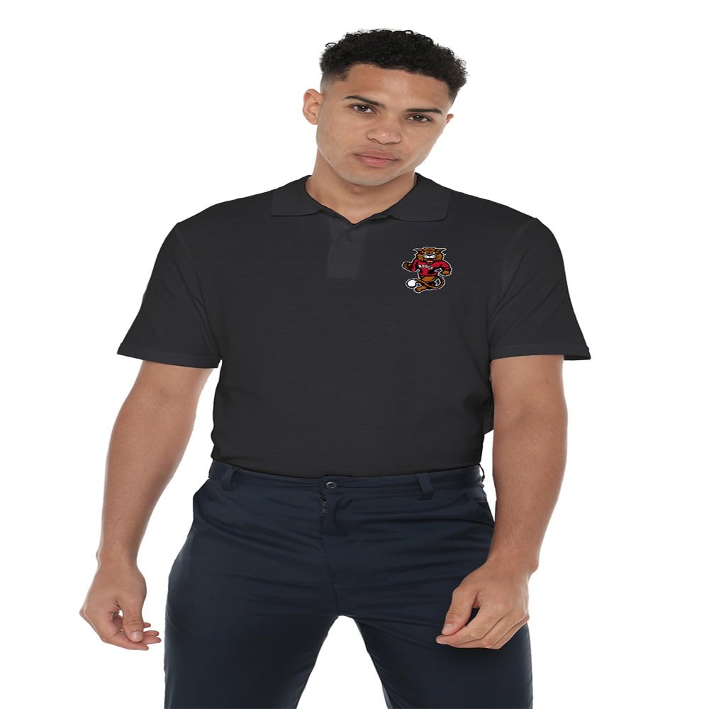 North Dakota State College of Science Wildcats Men's Adult 100% Cotton Knit Polo Shirt, Black, 2X-Large
