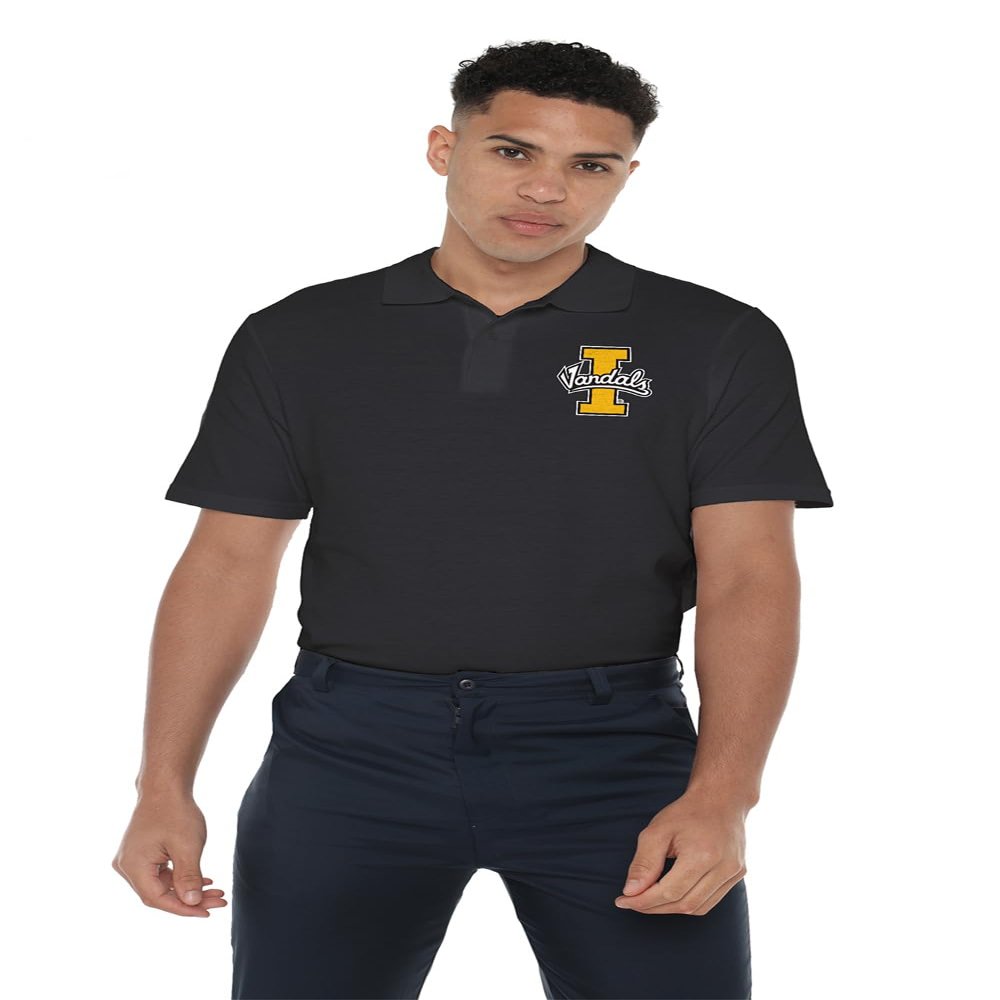 University of Idaho Vandals Men's Adult 100% Cotton Knit Polo Shirt, Black, 3X-Large