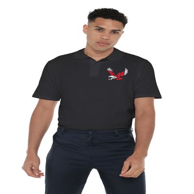 Campus Lab Eastern Washington Eagles P-Mark Men's Adult 100% Cotton Knit Polo Shirt, Black, 2X-Large
