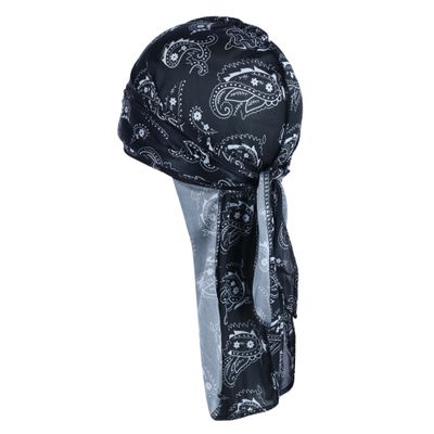 CTM Men's Silky Satin Durag, Black