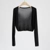 leasote Women Long Sleeve Cardigan Women's Open Stitch Solid Color Casual Thin Coat for Spring Black One Size view 2