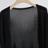 leasote Women Long Sleeve Cardigan Women's Open Stitch Solid Color Casual Thin Coat for Spring Black One Size view 4