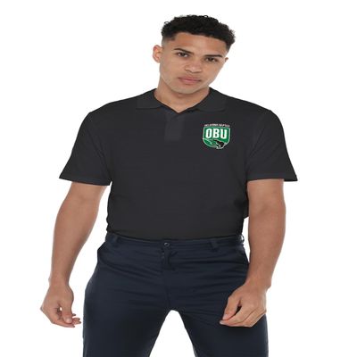 Oklahoma Baptist University Bison Men's Adult 100% Cotton Knit Polo Shirt, Black, 2X-Large