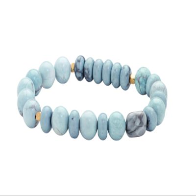 Scout Curated Wears - Stone Stacking Bracelet - Blue Howlite - Stone of Harmony