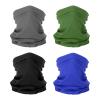 PATIKIL Neck Gaiter, 4 Pack Breathable Cooling Face Cover Scarf for Men and Women Sun Protection Face Neck Cover for Cycling Running, Black Dark Blue Dark Gray Army Green view 1