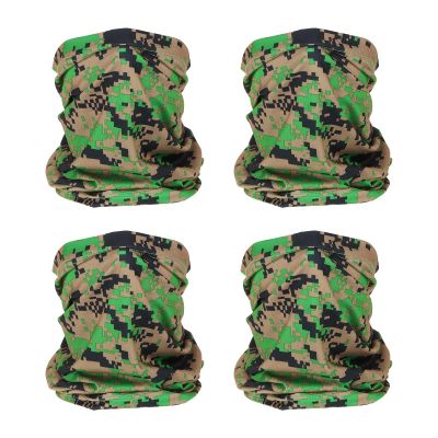 PATIKIL Neck Gaiter, 4 Pack Breathable Cooling Face Cover Scarf for Men and Women Sun Protection Face Neck Cover for Cycling Running, Camo Green