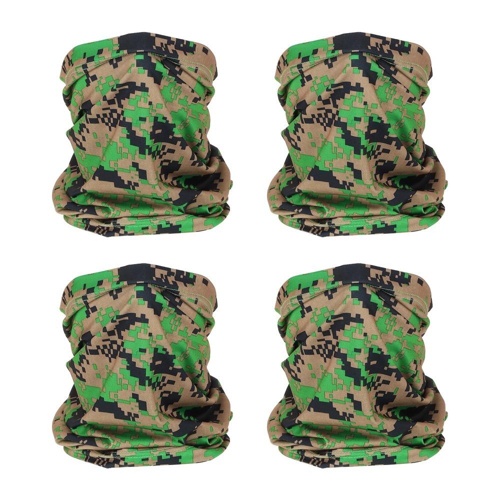 PATIKIL Neck Gaiter, 4 Pack Breathable Cooling Face Cover Scarf for Men and Women Sun Protection Face Neck Cover for Cycling Running, Camo Green