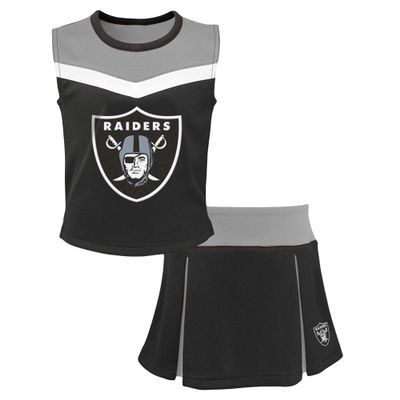 Outerstuff Girls Youth Black Las Vegas Raiders Spirit Two-Piece Cheerleader Set