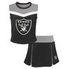Outerstuff Girls Youth Black Las Vegas Raiders Spirit Two-Piece Cheerleader Set view 1